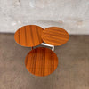 Blu Dot Three Tier Round Coffee Table - Walnut Top & Metal Base