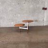 Blu Dot Three Tier Round Coffee Table - Walnut Top & Metal Base