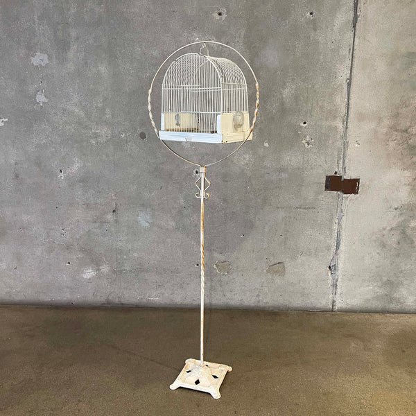 Vintage Metal Bird Cage With Stand By Pacific