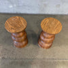 Pair of 1960's Oakwood Swivel Stools