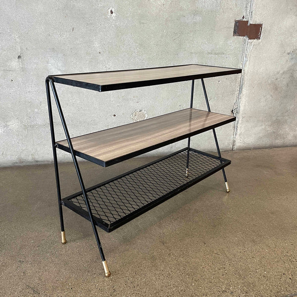 1950's Wrought Iron Three Tier Shelf Rack