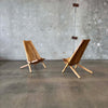 Pair of Solid Teak "Molino" Fording Lawn Chair