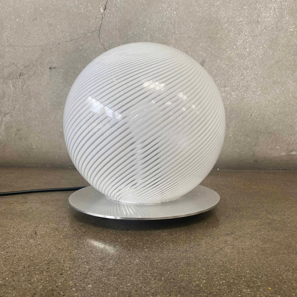 Venini Table Lamp Swirl Glass Globe By Murano, Italy c. 1980's