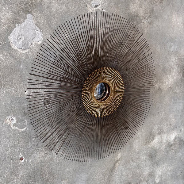 Brutalist Metal Sunburst Mirror
