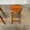 Pair of Studio Craft Solid Walnut Stools