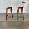 Pair of Studio Craft Solid Walnut Stools