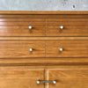 LA Period Five Drawer Blonde Mid Century Modern Highboy