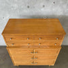 LA Period Five Drawer Blonde Mid Century Modern Highboy