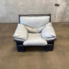 Nicoletti Salotti Italian Post Modern Leather Lounge Chair Circa 1980s