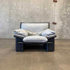 Nicoletti Salotti Italian Post Modern Leather Lounge Chair Circa 1980s