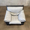 Nicoletti Salotti Italian Post Modern Leather Lounge Chair Circa 1980s