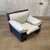 Nicoletti Salotti Italian Post Modern Leather Lounge Chair Circa 1980s