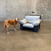 Nicoletti Salotti Italian Post Modern Leather Lounge Chair Circa 1980s