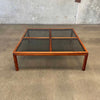 Mid Century Walnut & Smoked Glass Coffee Table