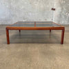Mid Century Walnut & Smoked Glass Coffee Table
