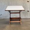 Antique Early 19th Century Hamilton Oak & Cast Iron Drafting Table Desk