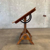 Antique Early 19th Century Hamilton Oak & Cast Iron Drafting Table Desk