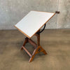 Antique Early 19th Century Hamilton Oak & Cast Iron Drafting Table Desk