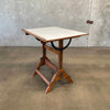 Antique Early 19th Century Hamilton Oak & Cast Iron Drafting Table Desk