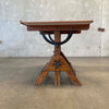 Antique Early 19th Century Hamilton Oak & Cast Iron Drafting Table Desk