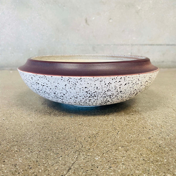 Edith Heath Ceramics White Speckled Glaze Pottery Bowl