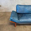 Danish Modern Leather & Teak Settee By Komfort - Denmark
