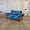 Danish Modern Leather & Teak Settee By Komfort - Denmark