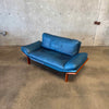 Danish Modern Leather & Teak Settee By Komfort - Denmark