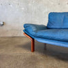 Danish Modern Leather & Teak Settee By Komfort - Denmark