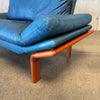 Danish Modern Leather & Teak Settee By Komfort - Denmark