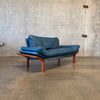 Danish Modern Leather & Teak Settee By Komfort - Denmark