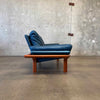 Danish Modern Leather & Teak Settee By Komfort - Denmark