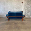 Danish Modern Leather & Teak Settee By Komfort - Denmark