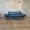 Danish Modern Leather & Teak Sofa By Komfort- Denmark