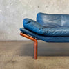 Danish Modern Leather & Teak Sofa By Komfort- Denmark