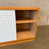 Mid Century Solid Wood Pegboard Cabinet