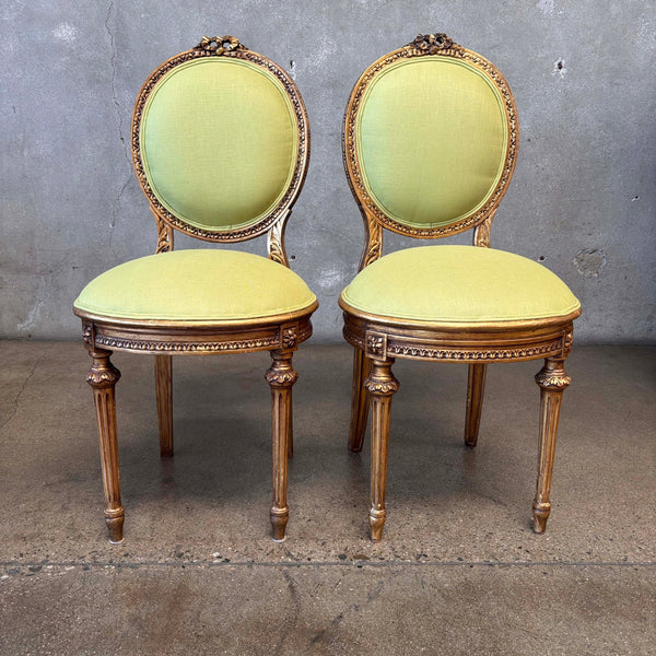 Pair of Antique French Gilded Parlor Chairs