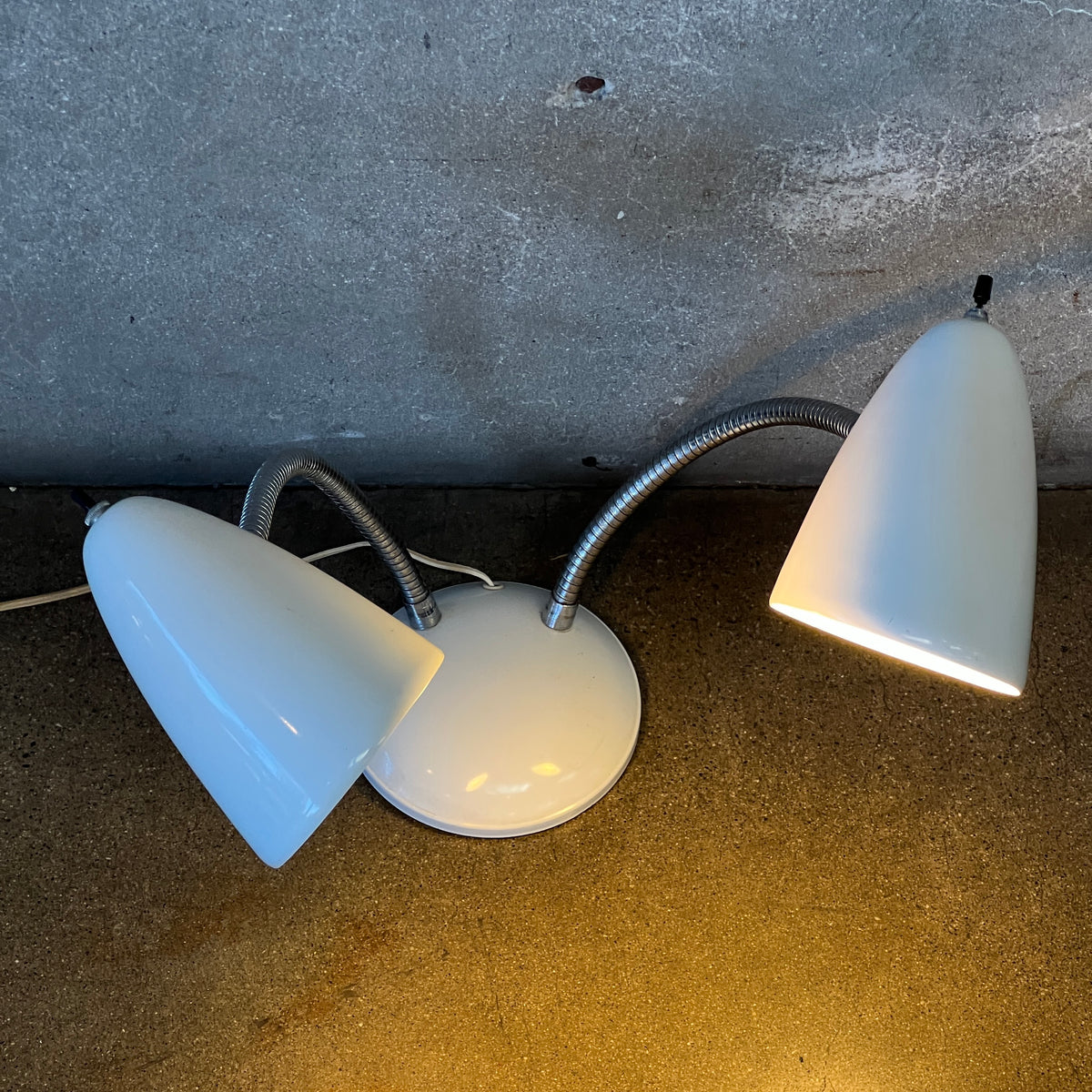 1950's Gerald Thurston Style Desk Lamp w/Bullet Shades
