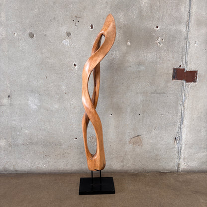 Organic Adriana Shamaris Style Sona Wood Sculpture on Stand