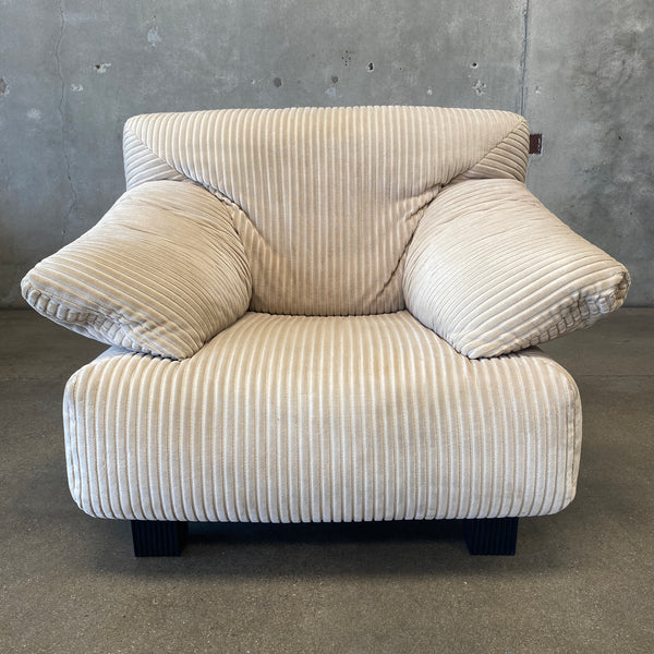 Mid-Century Linge Roset Corduroy Lounge Chair, France