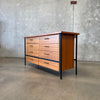 Mid Century Mahogany & Iron 8 Drawer Dresser