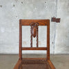 Antique Oak & Cane Desk/ Side Chair
