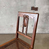 Antique Oak & Cane Desk/ Side Chair