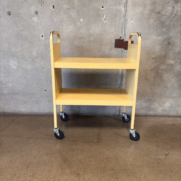 Vintage 2 Shelf Metal Industrial Rolling Cart
