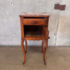 Antique French Louis XVI Style Carved Nightstand With Marble Top