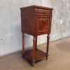 Late 19th Century Antique French Louis XV Style Carved Nightstand With Marble Top