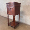 Late 19th Century Antique French Louis XV Style Carved Nightstand With Marble Top