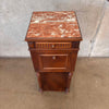 Late 19th Century Antique French Louis XV Style Carved Nightstand With Marble Top
