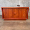 Dyrlund Mid Century Modern Danish Tambour Credenza Dresser