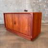 Dyrlund Mid Century Modern Danish Tambour Credenza Dresser
